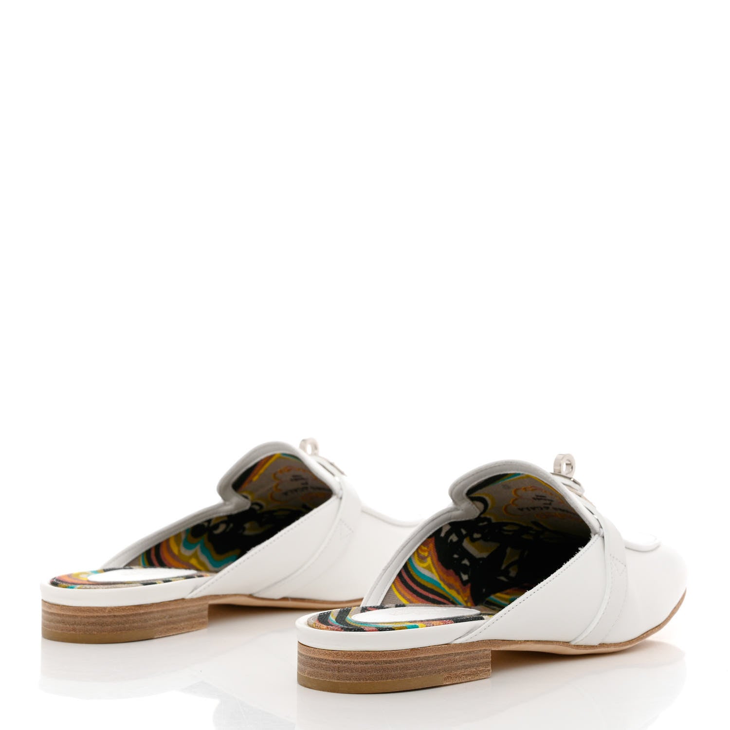 Hermes Calfskin Oz Mules 37 White 4 of 10