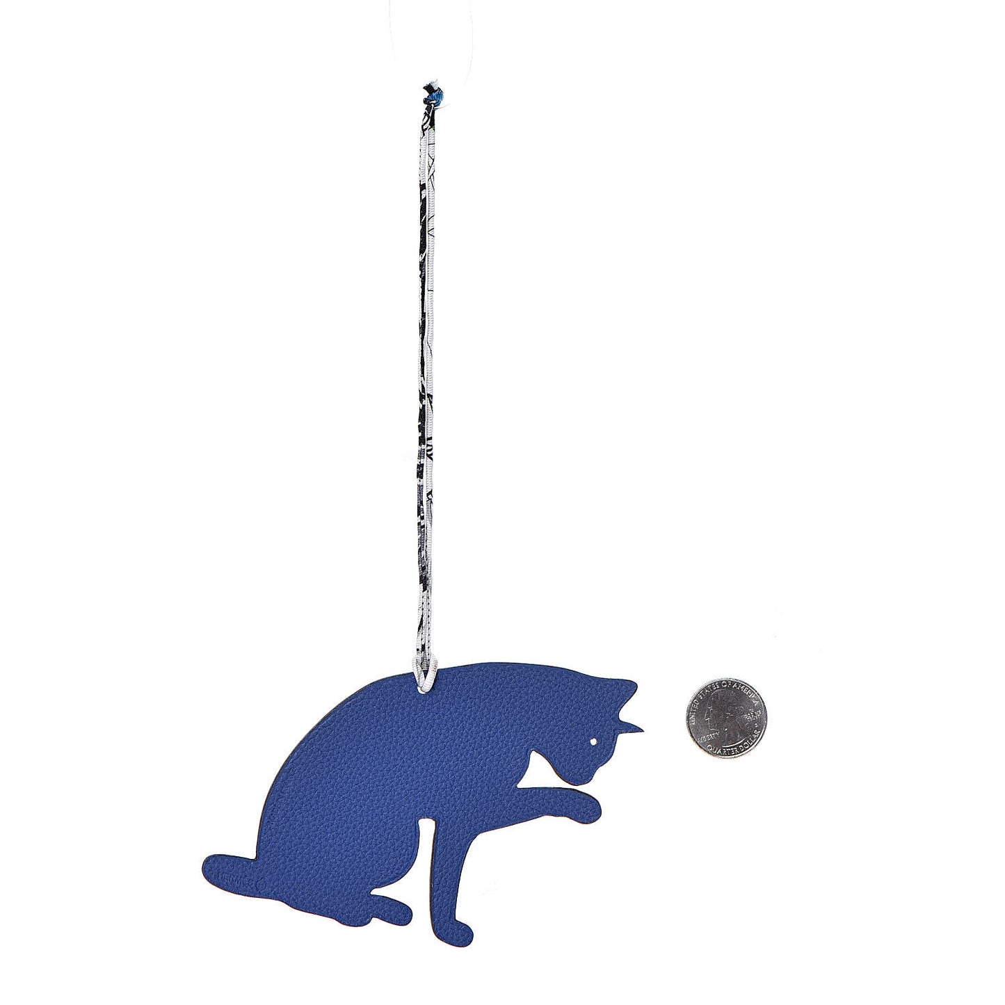 Togo Epsom Petit H Cat Bag Charm GM Bleu Electrique Black