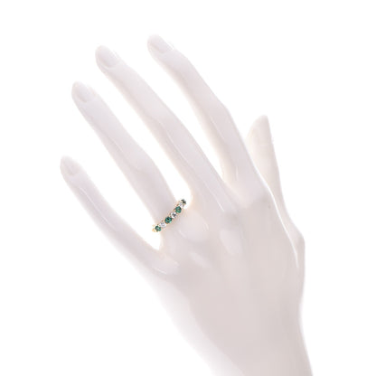Tiffany 18K Yellow Gold Emerald Diamond Band Ring 4.75 2 of 7