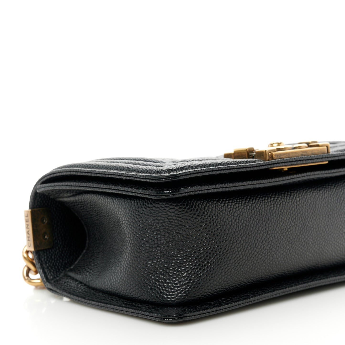 Caviar Quilted Small Boy Flap Black