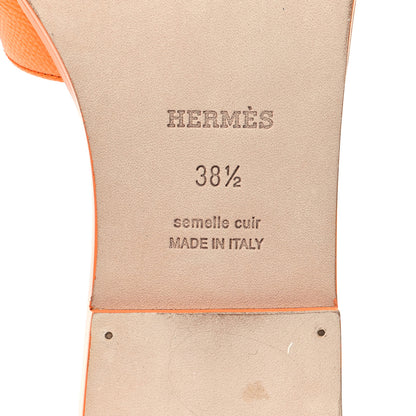 Hermes Epsom Oran Sandals 38.5 Orange Sunset 6 of 9