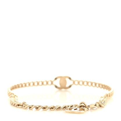 Chanel Crystal Chain Link CC Turnlock Choker Necklace Gold Silver 3 of 5