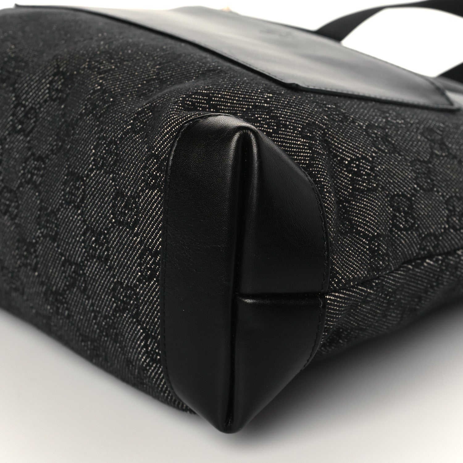 Gucci Denim Monogram Tote Bag Black 9 of 9