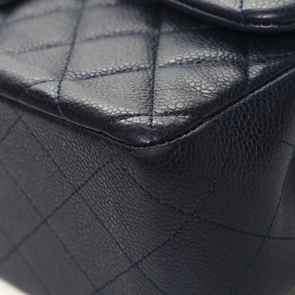 Chanel Caviar Quilted Jumbo Double Flap Navy Blue 13 of 13