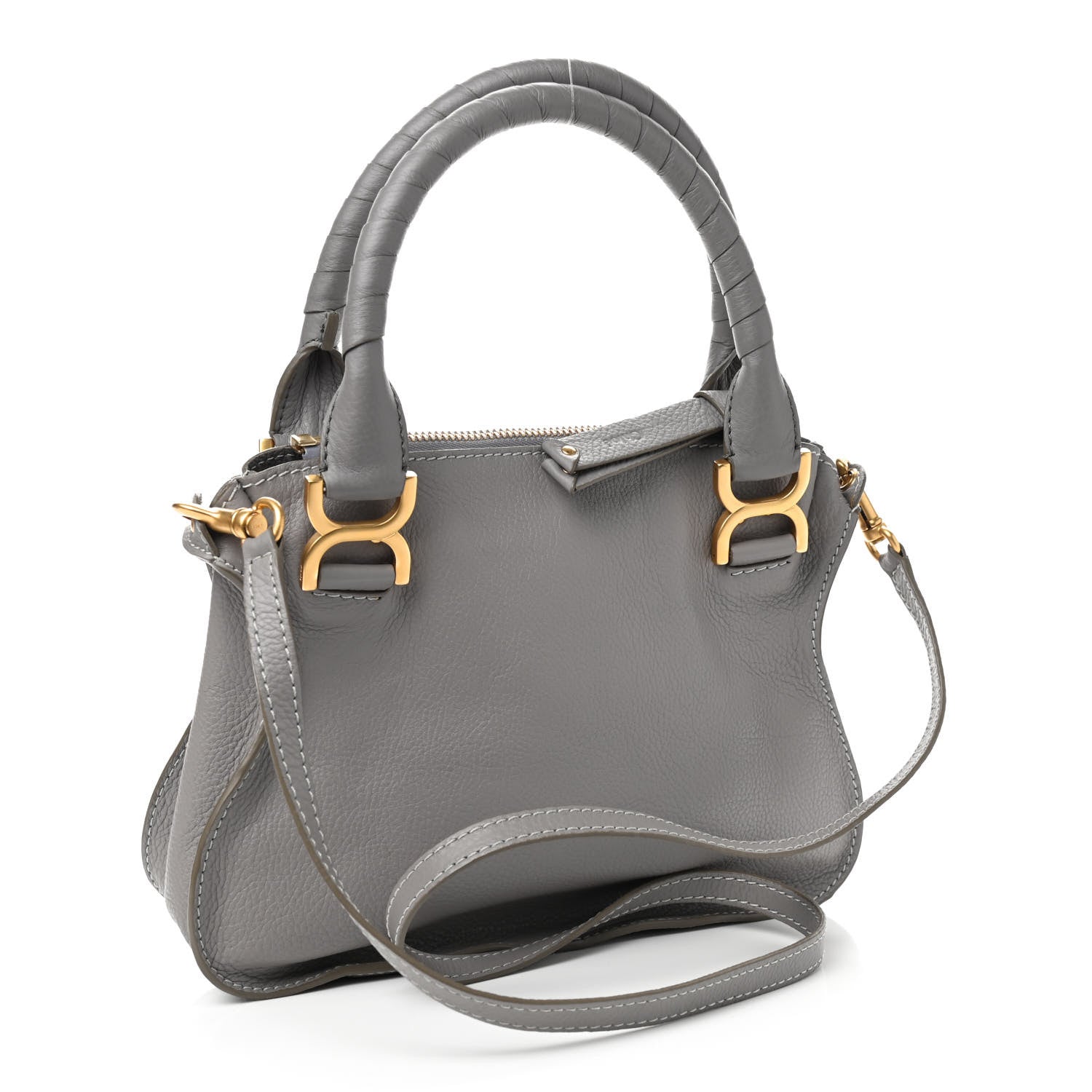 Chloe Calfskin Small Marcie Satchel Cashmere Grey 2 of 8