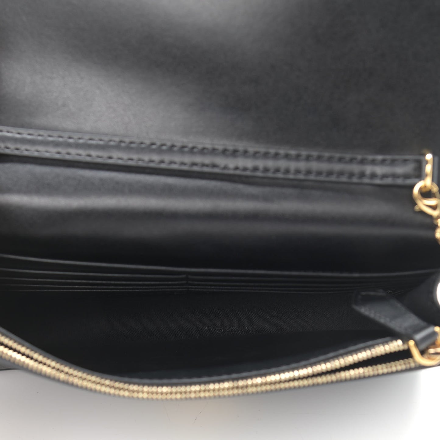 Vitello Liberty F is Fendi Bi-Color FF 1974 Embossed Medium Envelope Wallet On Chain Black Maya