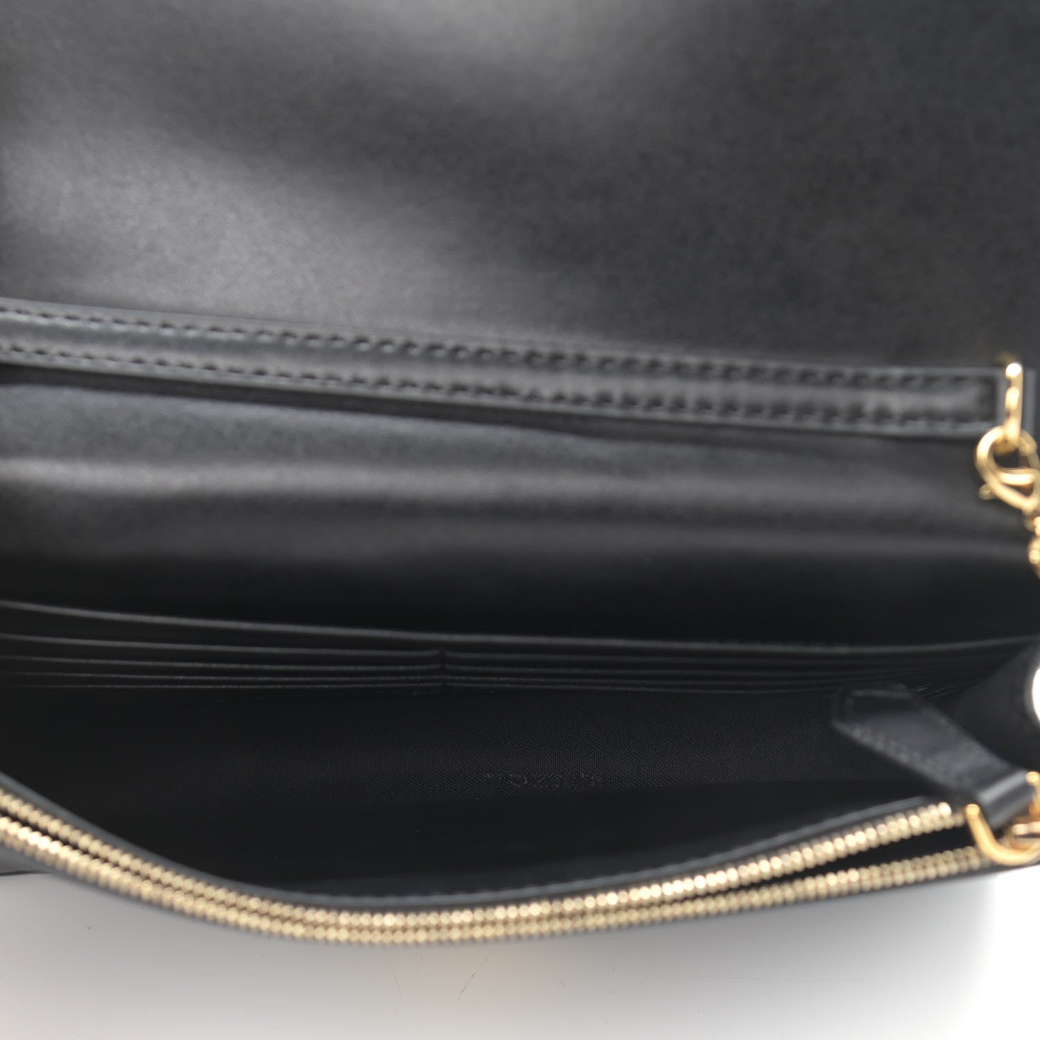 Fendi Vitello Liberty F is Fendi Bi-Color FF 1974 Embossed Medium Envelope Wallet On Chain Black Maya 5 of 9