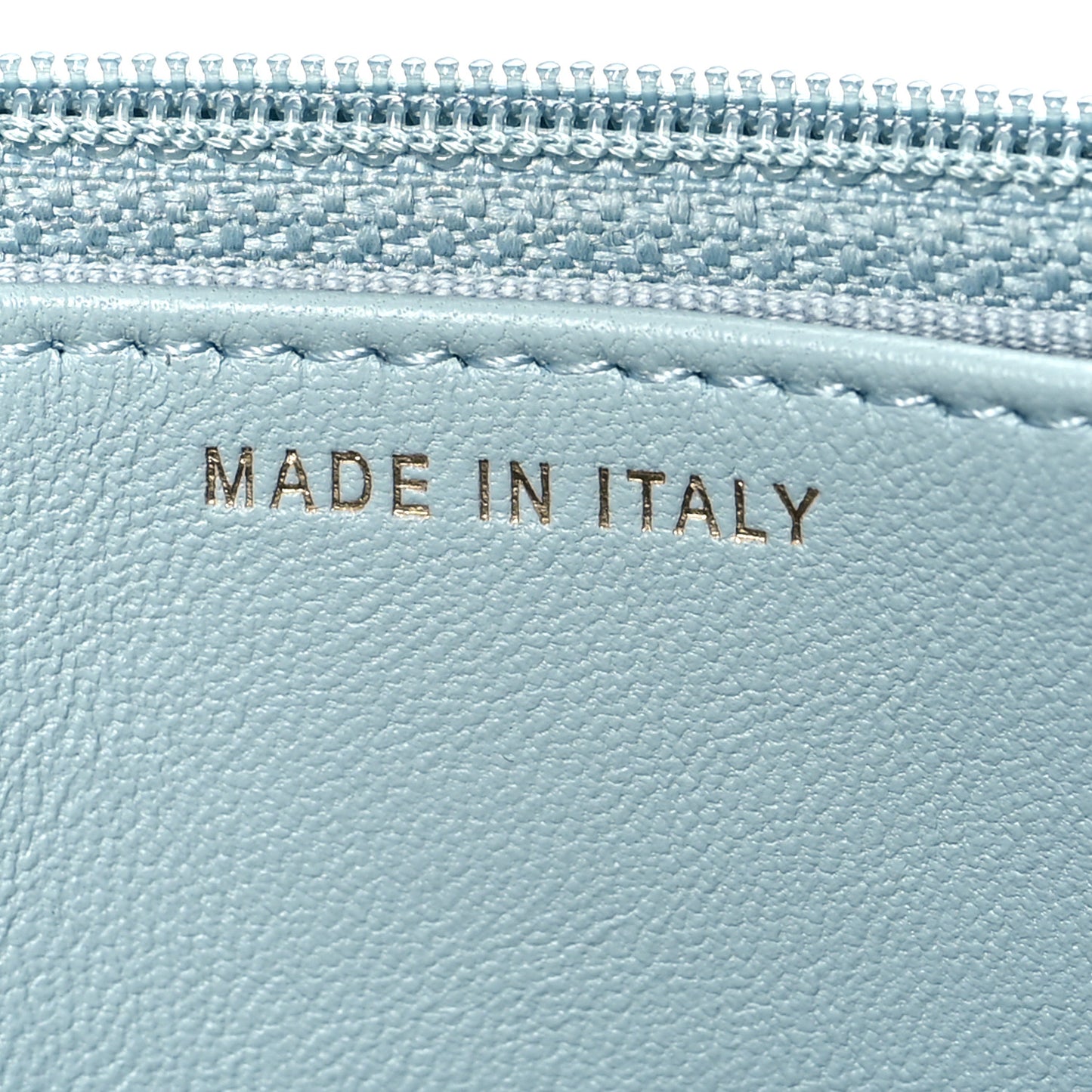 Lambskin Quilted Pearl Wallet On Chain WOC Light Blue