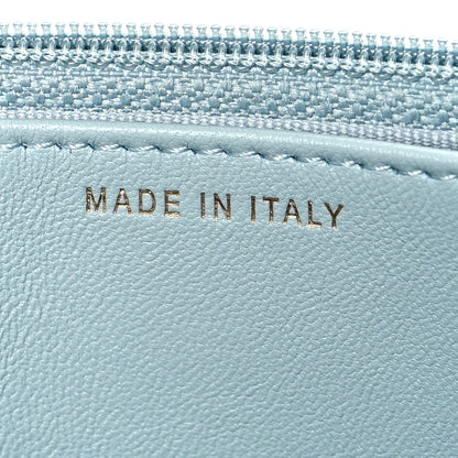 Chanel Lambskin Quilted Pearl Wallet On Chain WOC Light Blue 8 of 12