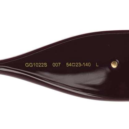 Gucci Acetate Rectangular Frame Chain Sunglasses GG1022S Burgundy 6 of 9