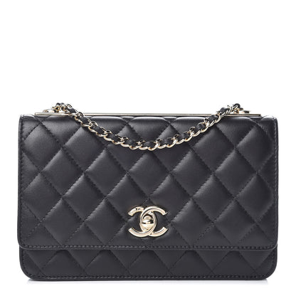 Chanel Lambskin Quilted Trendy CC Wallet On Chain WOC Black 1 of 12