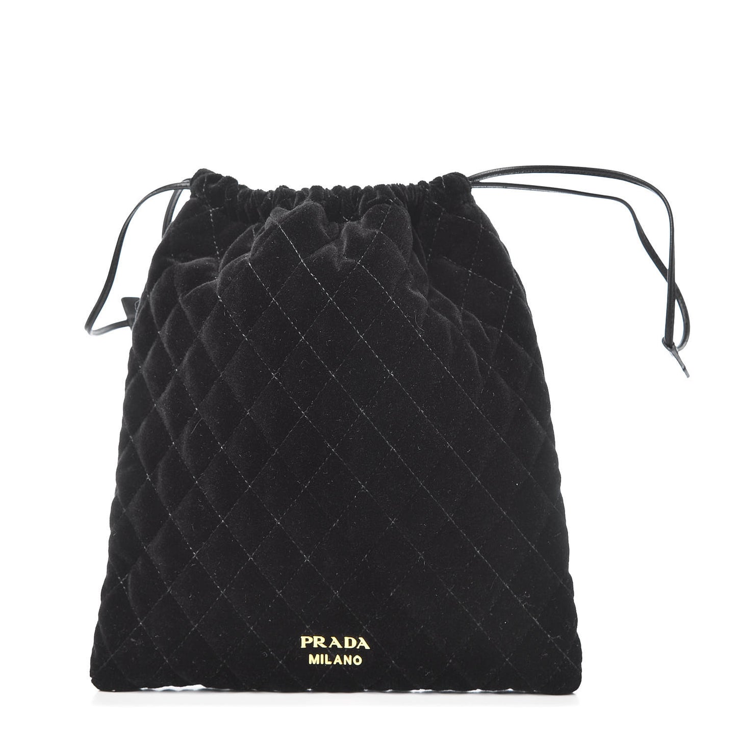 Velluto Impuntu Draw String Pouch Black