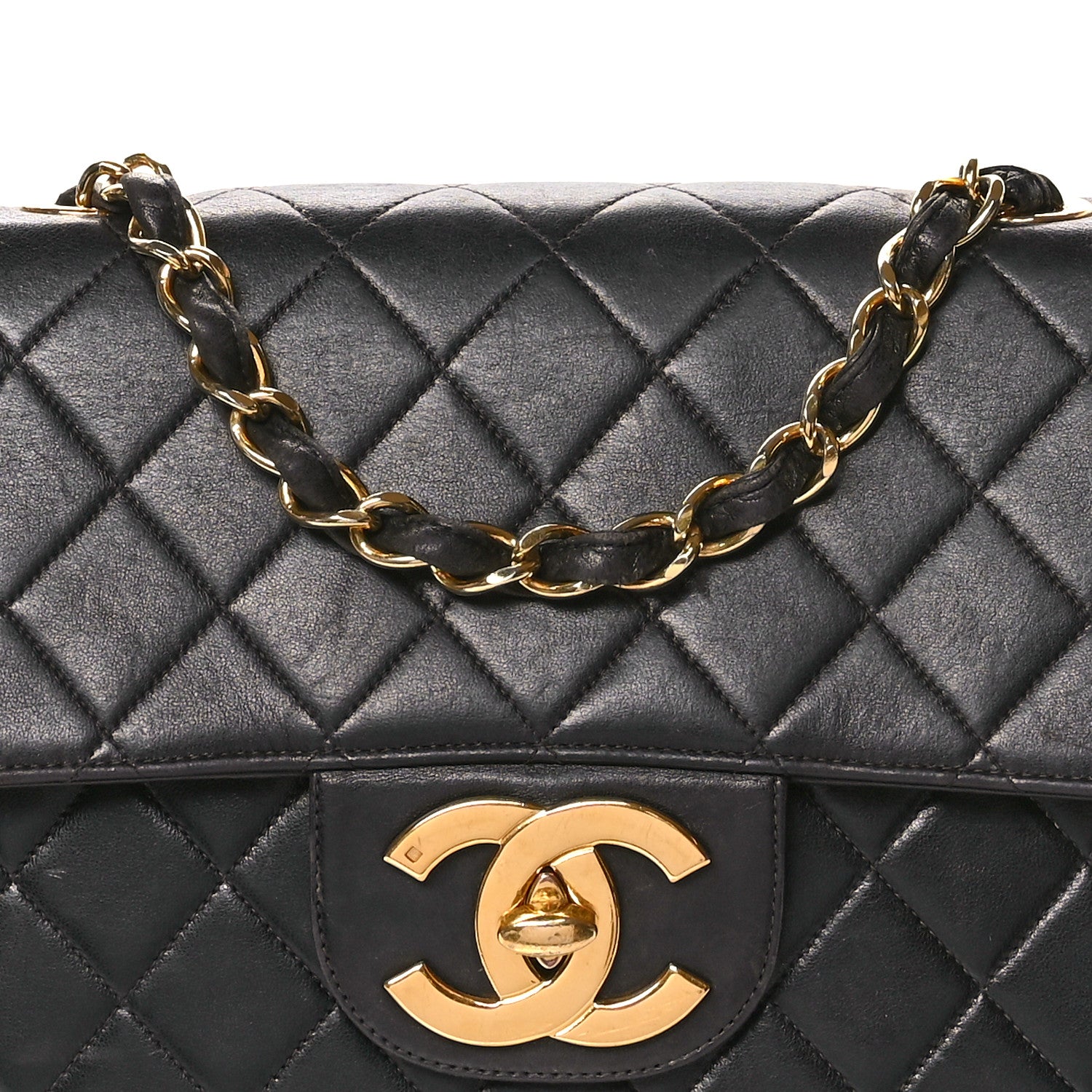 Chanel Lambskin Quilted XL Jumbo Single Flap Black 9 of 13