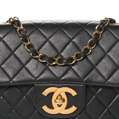 Chanel Lambskin Quilted XL Jumbo Single Flap Black 9 of 13