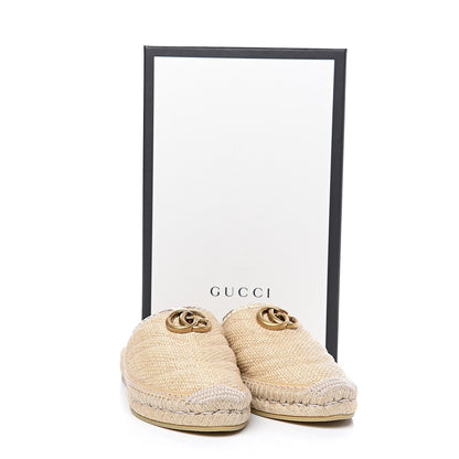 Gucci Straw Elaphe Matelasse GG Marmont Espadrille Slippers 38.5 Natural Cream Brown 9 of 9