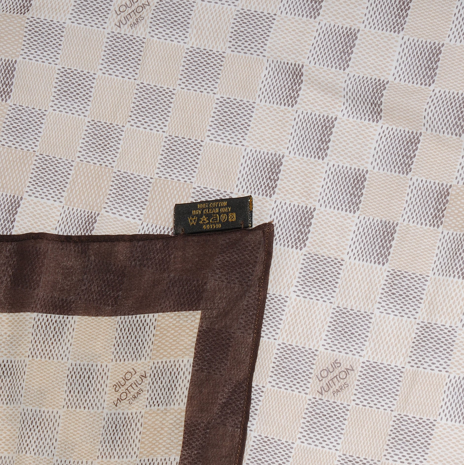 Louis Vuitton Cotton Damier Scarf 5 of 5