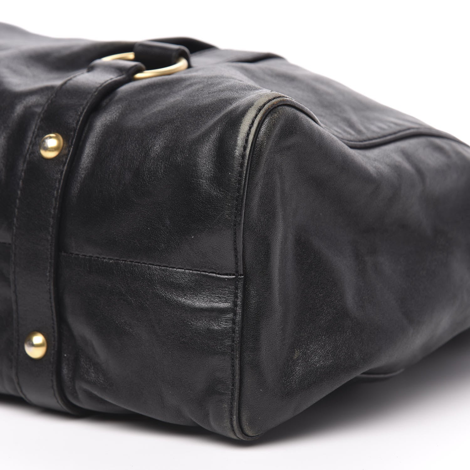 Miu Miu Vitello Lux Gathered Tote Black 8 of 17