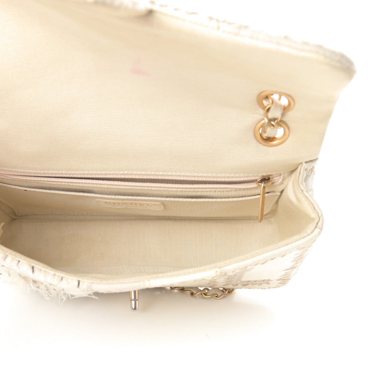 Chanel Tweed Patchwork Medium Single Flap White 5 of 13