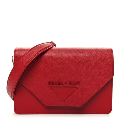 Prada Saffiano City Calfskin Chain Wallet Red 3 of 11