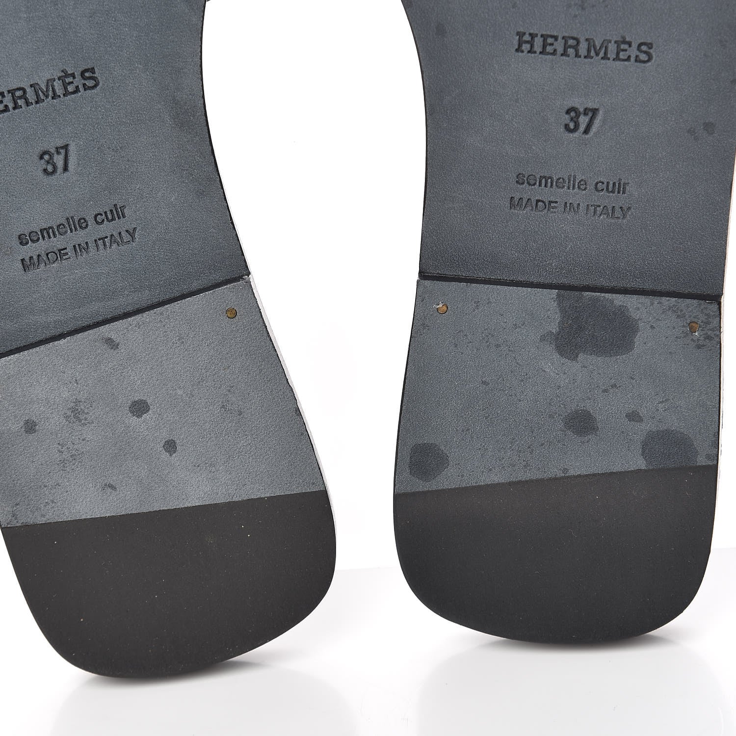 Hermes Patent Oran Sandals 37 Black 9 of 10