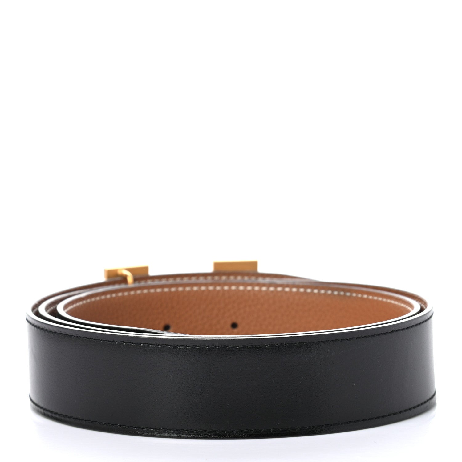 Hermes Box Togo 32mm H Belt 90 Black Gold 2 of 5