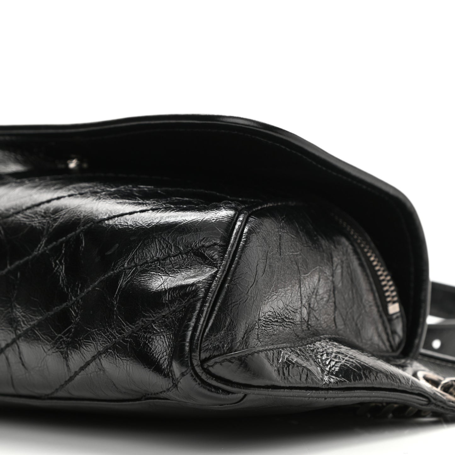 Crinkled Calfskin Matelasse Monogram Niki Body Bag Black