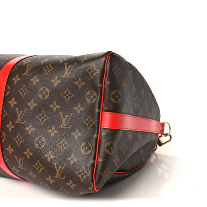 Louis Vuitton Calfskin Monogram Keepall Bandouliere 50 Coquelicot 8 of 8