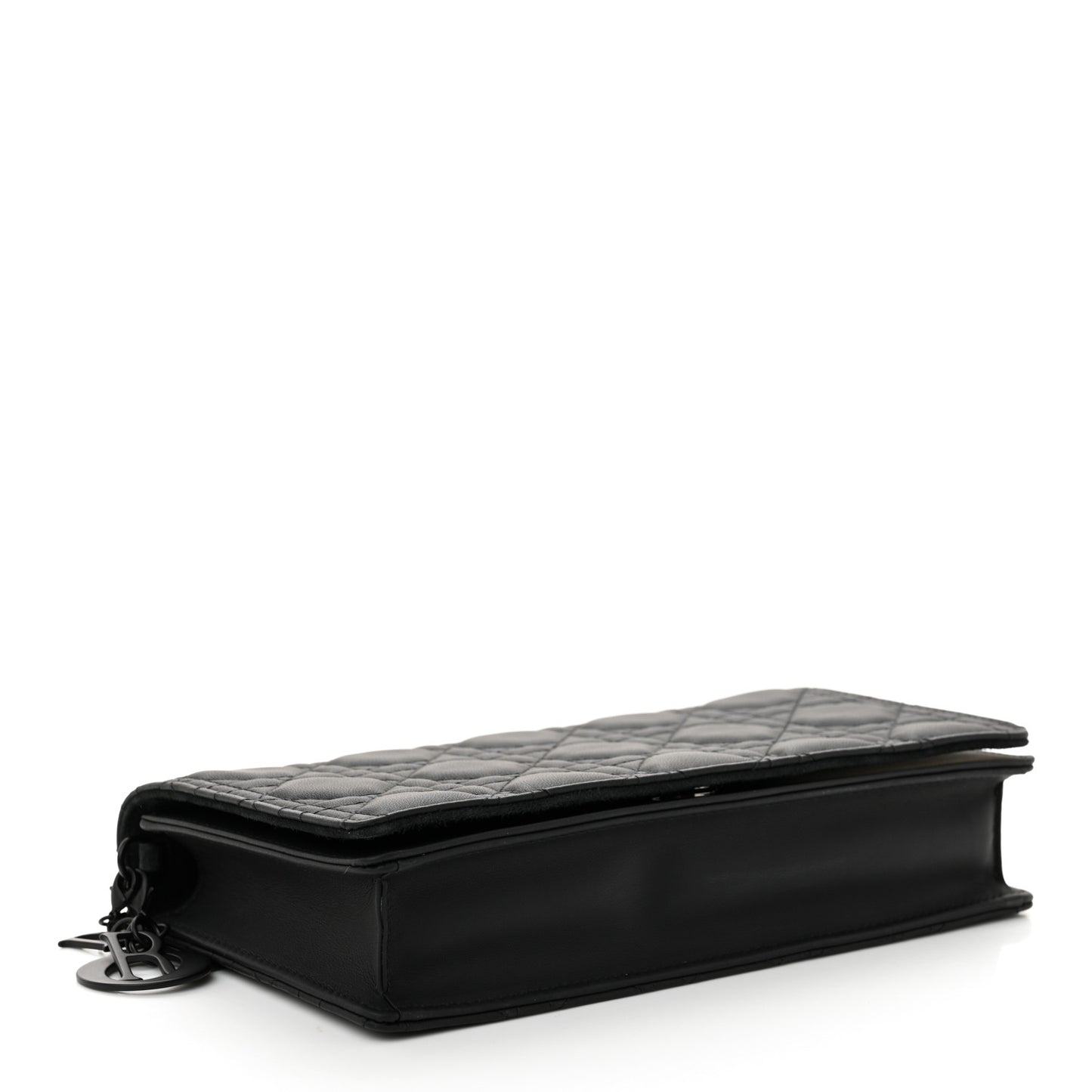 Ultra Matte Calfskin Cannage Lady Dior Clutch Black