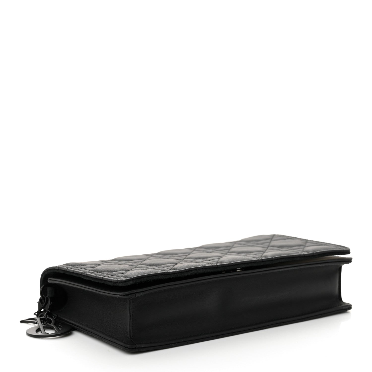 Christian Dior Ultra Matte Calfskin Cannage Lady Dior Clutch Black 5 of 12