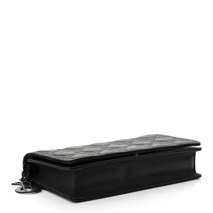 Christian Dior Ultra Matte Calfskin Cannage Lady Dior Clutch Black 5 of 12