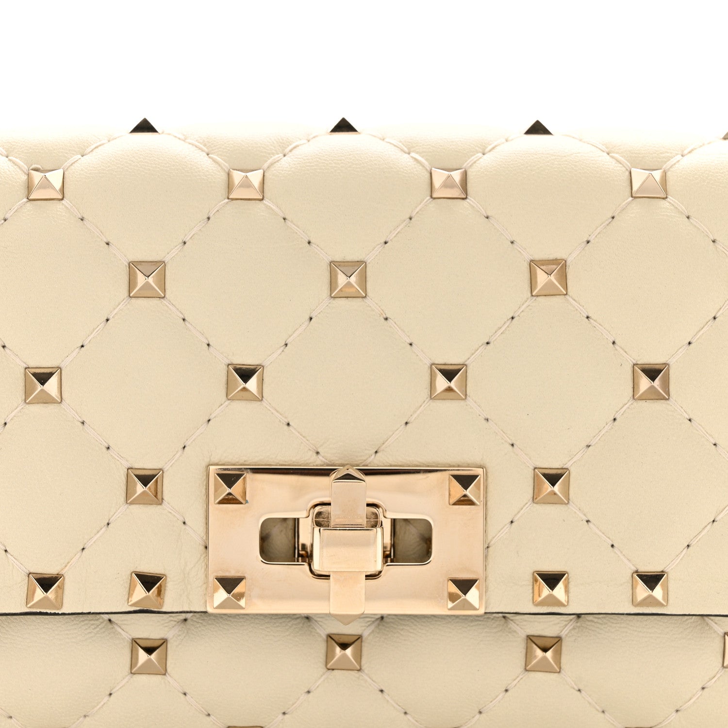 Valentino Garavani Lambskin Rockstud Spike Belt Bag 85 Ivory 8 of 14