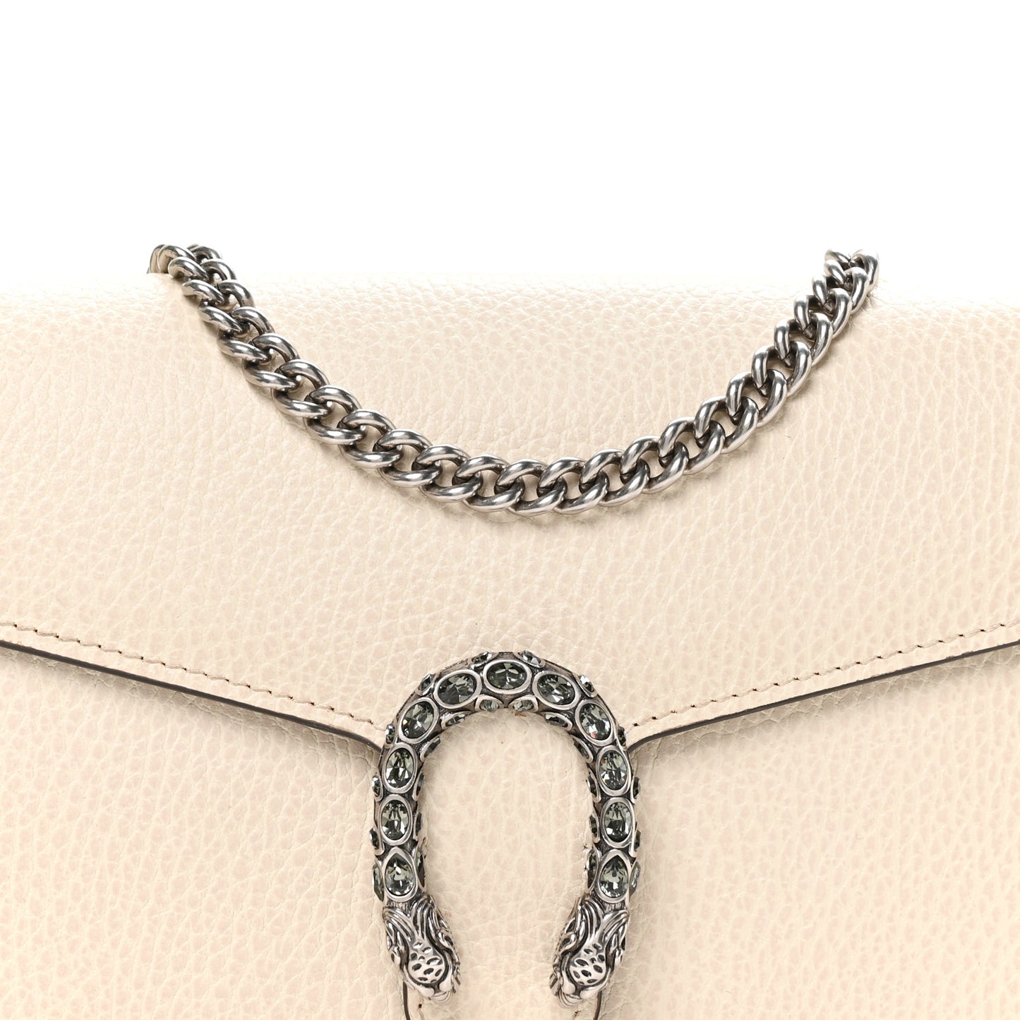 Calfskin Mini Dionysus Chain Wallet White