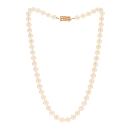 Mikimoto 18K Yellow Gold Akoya Pearl 7.5-8mm Strand Necklace 2 of 5