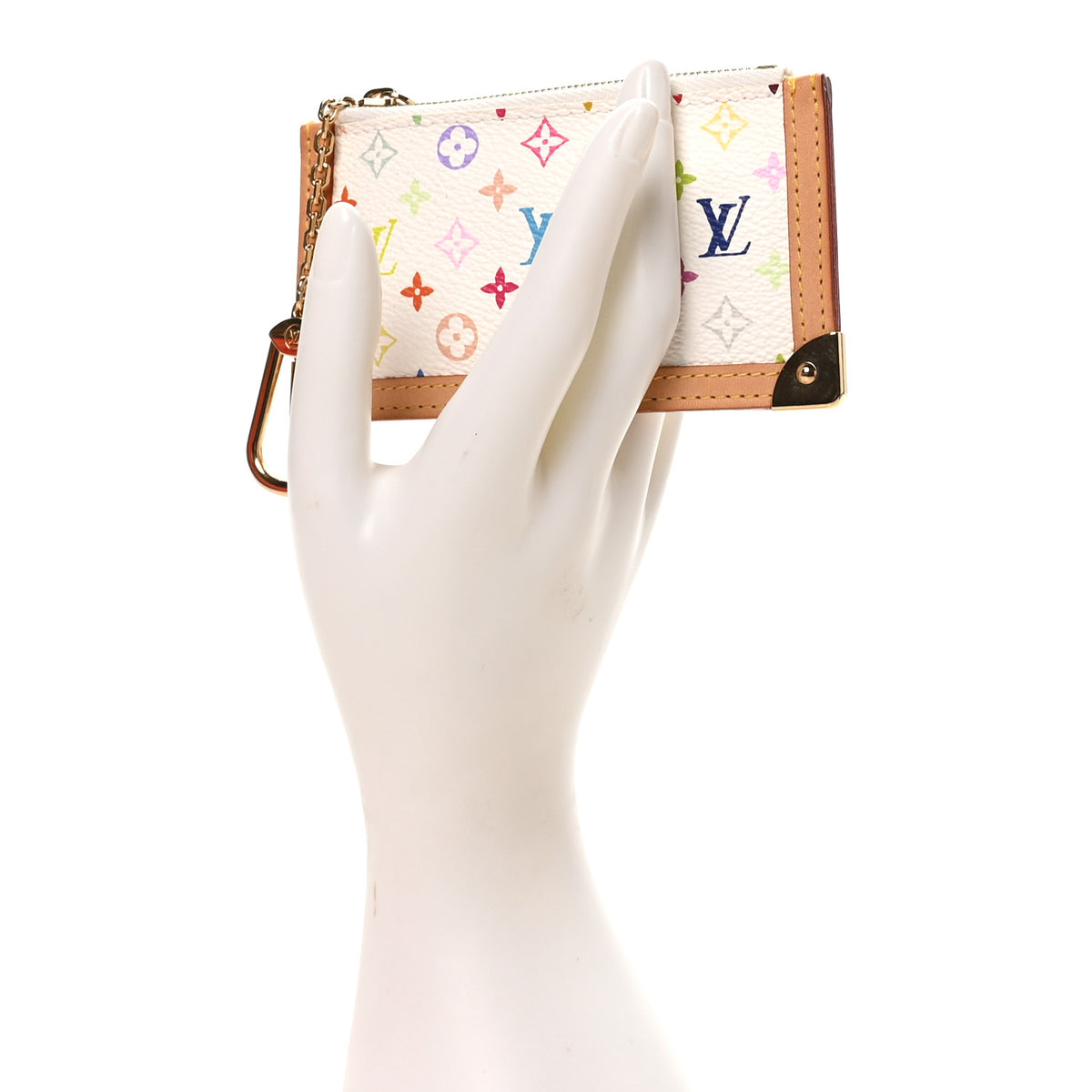 Monogram Multicolor Key Pouch White