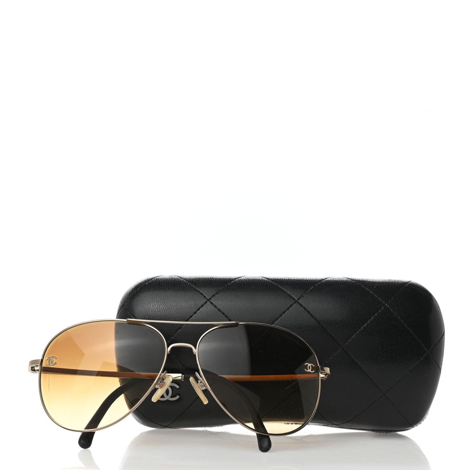Chanel Aviator CC Sunglasses 4189-T-Q Gold 8 of 8