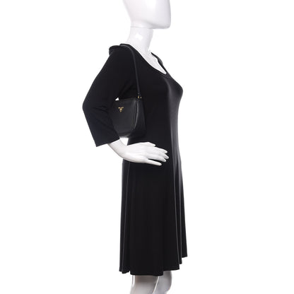 Prada Vitello Daino Pochette Bag Black 2 of 10