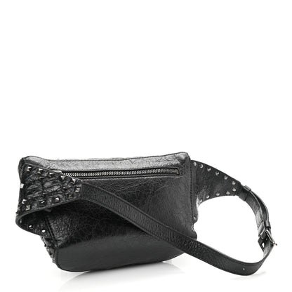 Valentino Garavani Craquele Nappa Rockstud Spike Belt Bag 80 Black 3 of 10
