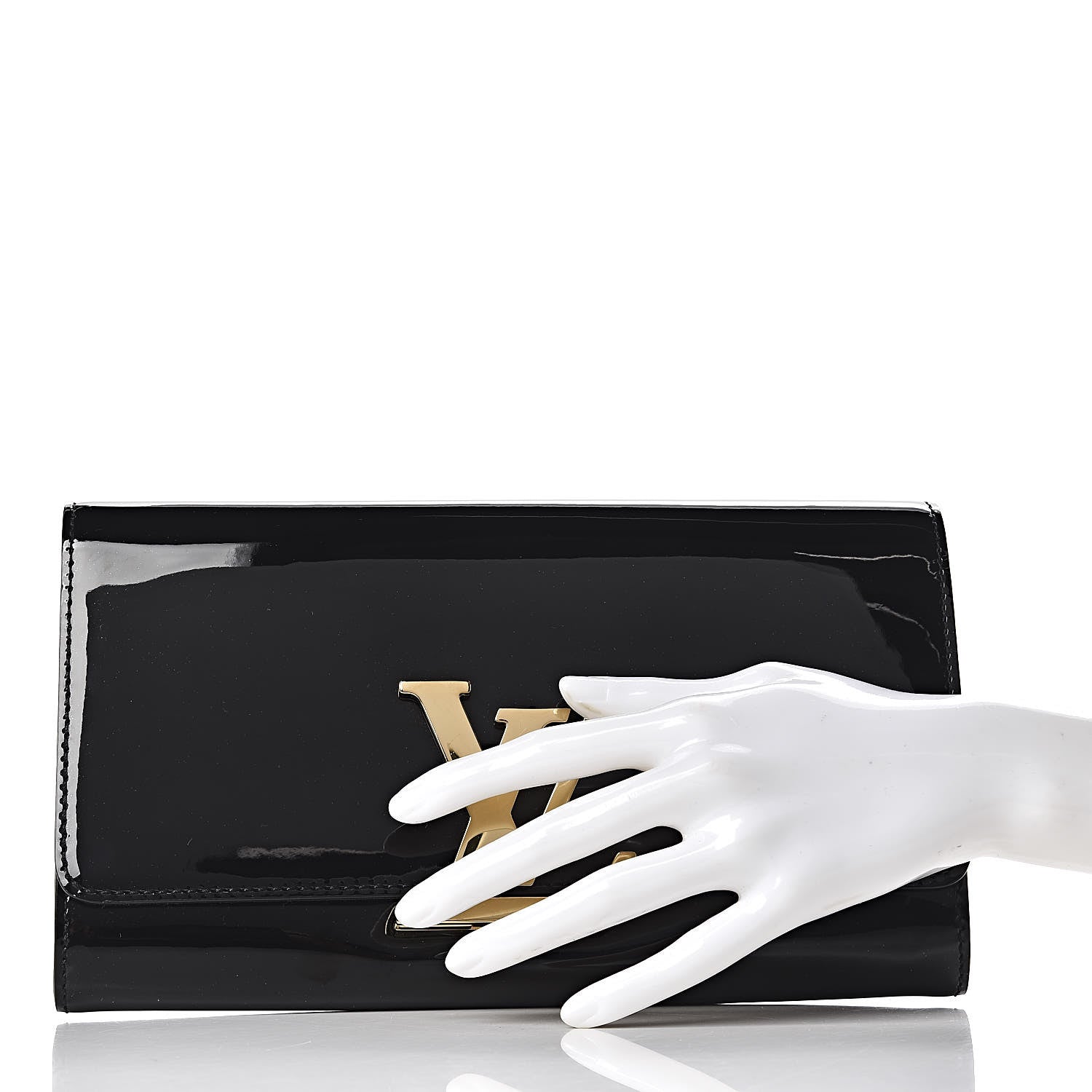 Louis Vuitton Patent Louise Clutch Black 2 of 7