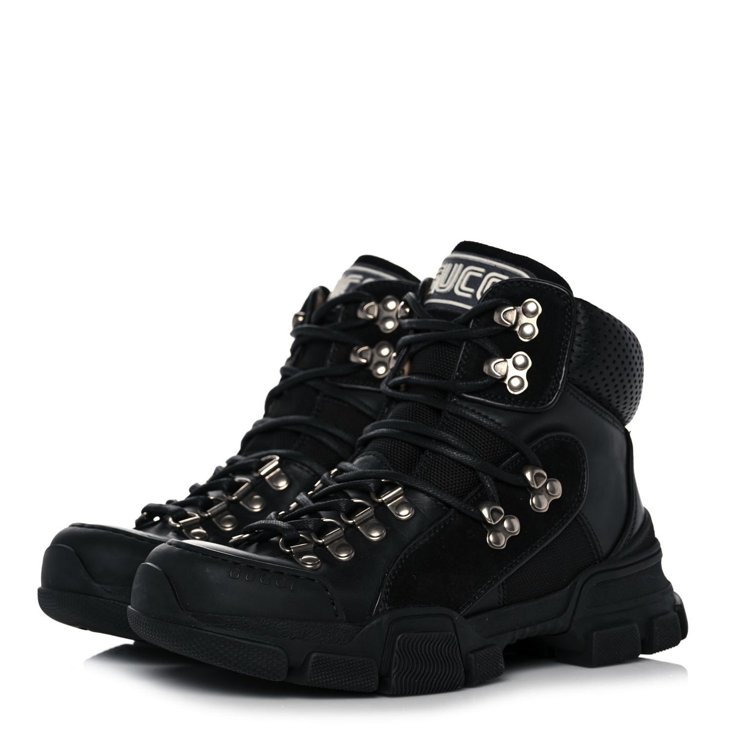 X SEGA Calfskin Suede Technical Canvas Womens Flashtrek High-Top Sneakers 35 Black