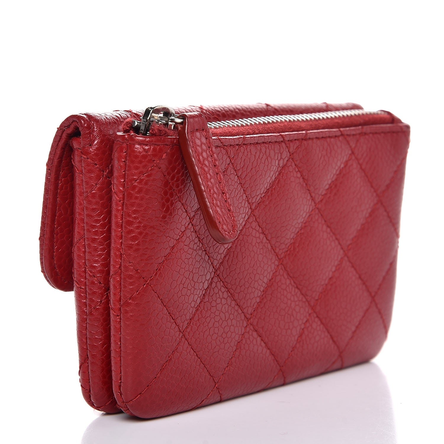 Chanel Caviar Quilted Coin Purse Dark Red 3 of 10