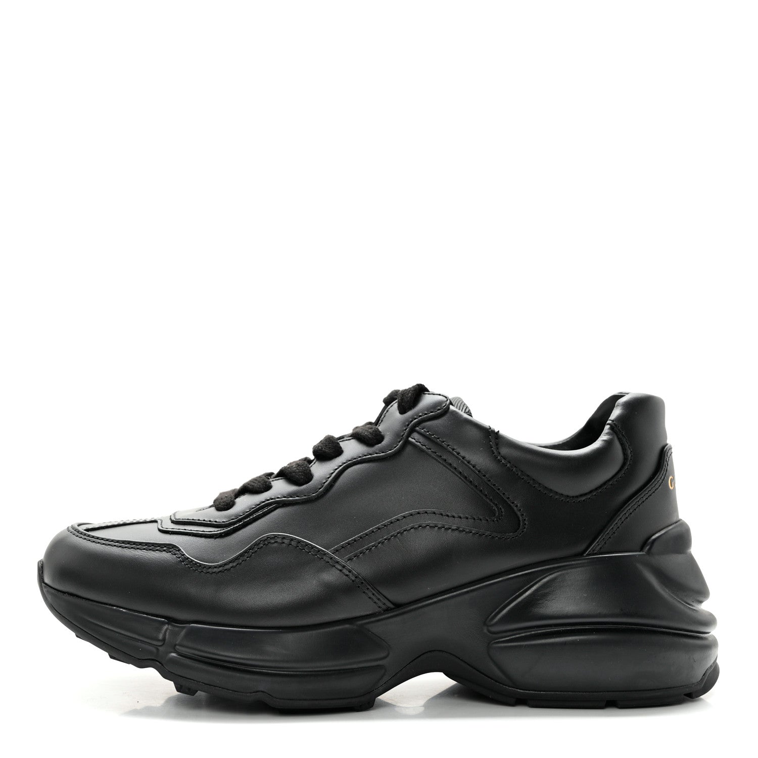 Gucci Calfskin Rhyton Sneakers 36.5 Black 1 of 14