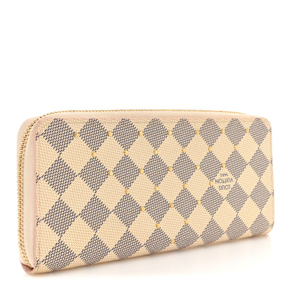 Louis Vuitton Damier Azur Studded Clemence Wallet Rose Ballerine 3 of 8