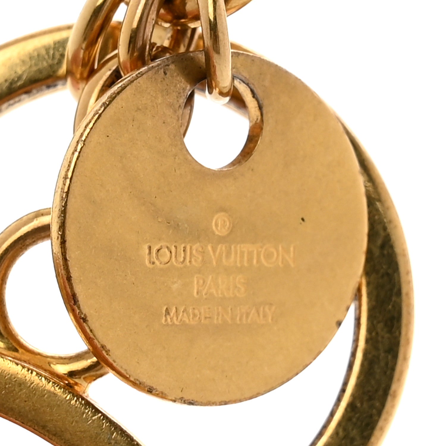 Louis Vuitton LV Circle Bag Charm Key Holder Gold 3 of 6
