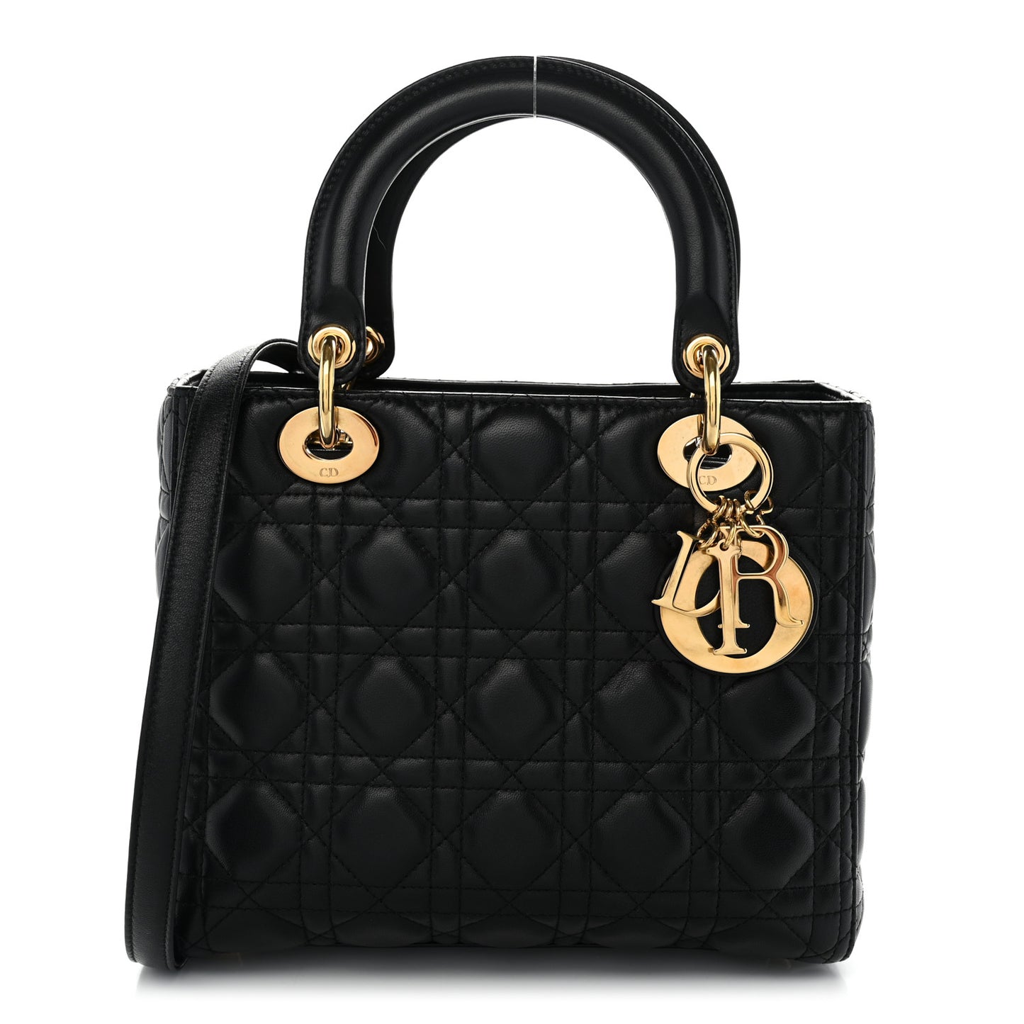 Lambskin Cannage Medium Lady Dior Black