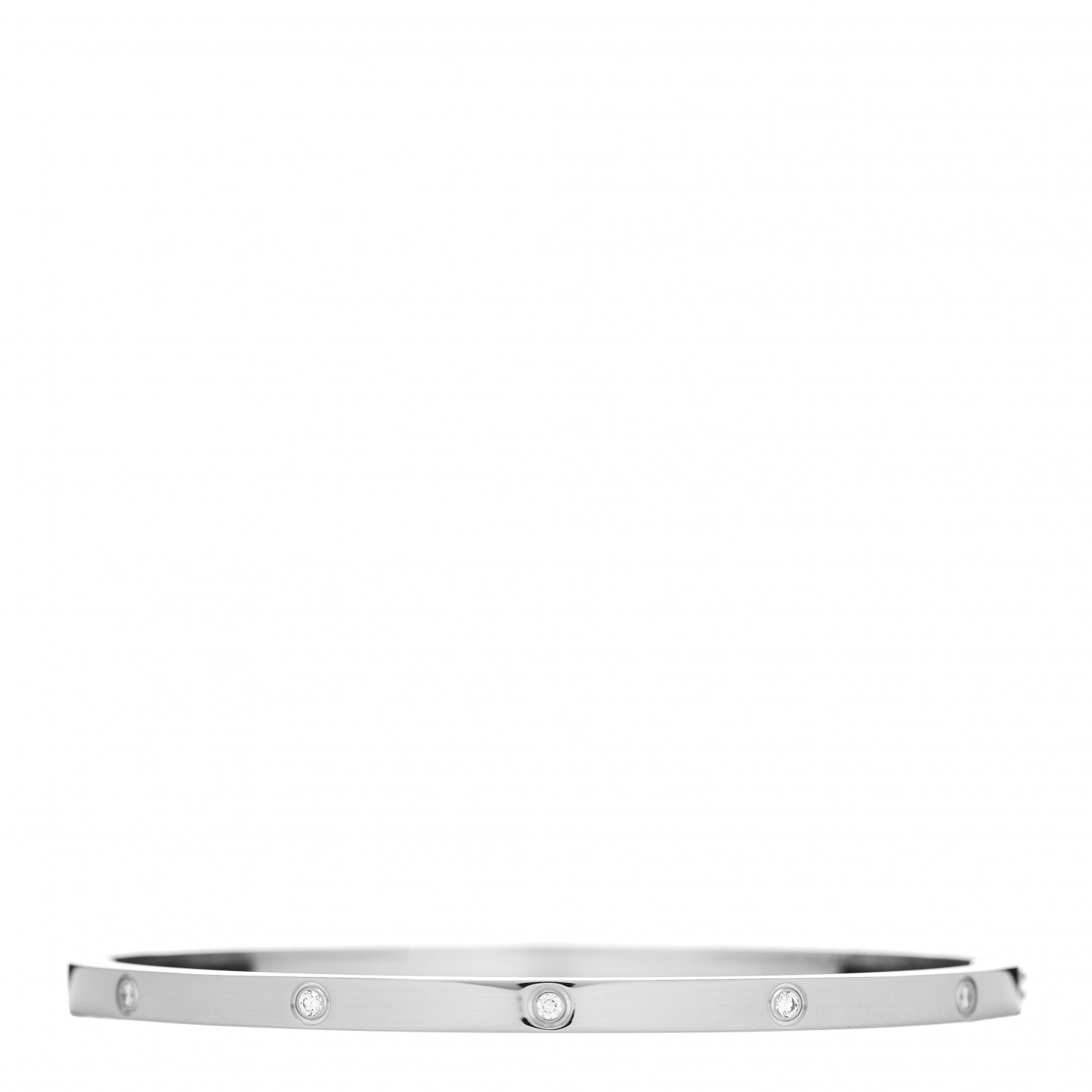 Cartier 18K White Gold 10 Diamond Small LOVE Bracelet 19 3 of 5