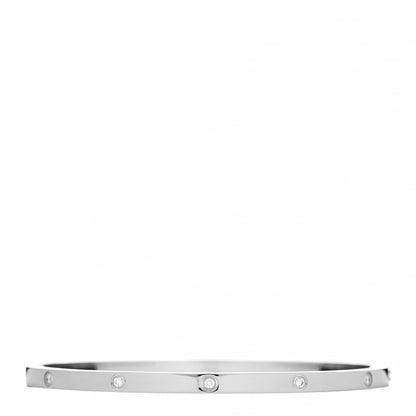 Cartier 18K White Gold 10 Diamond Small LOVE Bracelet 19 3 of 5
