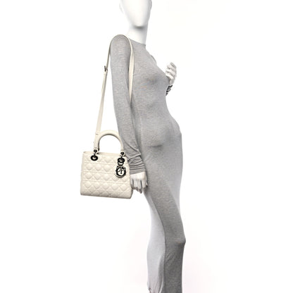 Christian Dior Lambskin Cannage Medium Lady Dior White 2 of 10