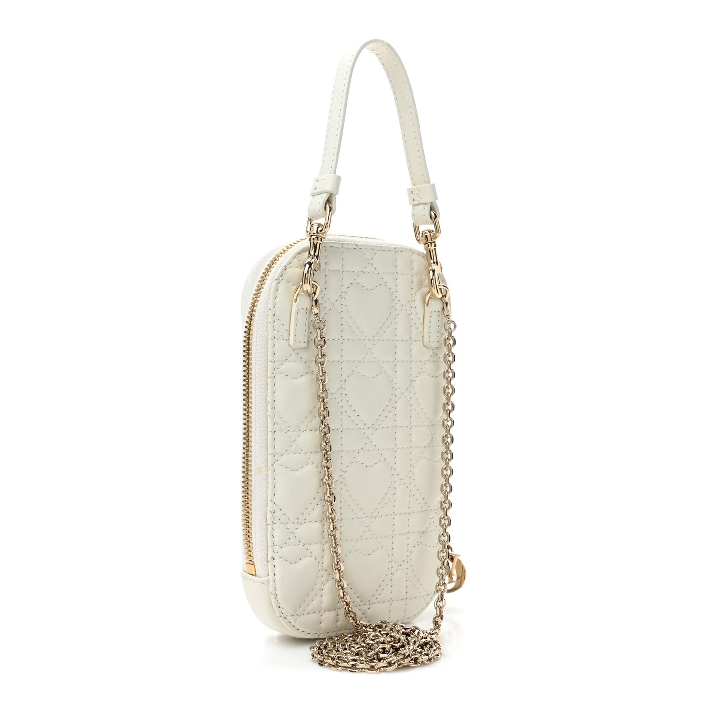 Lambskin Cannage Dioramour Lady Dior Phone Holder Latte