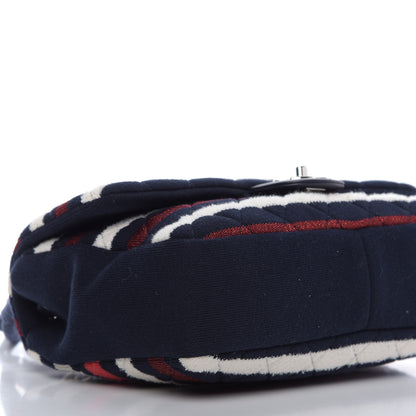 Chanel Jersey Felt Quilted Flap Red White Blue 6 of 10