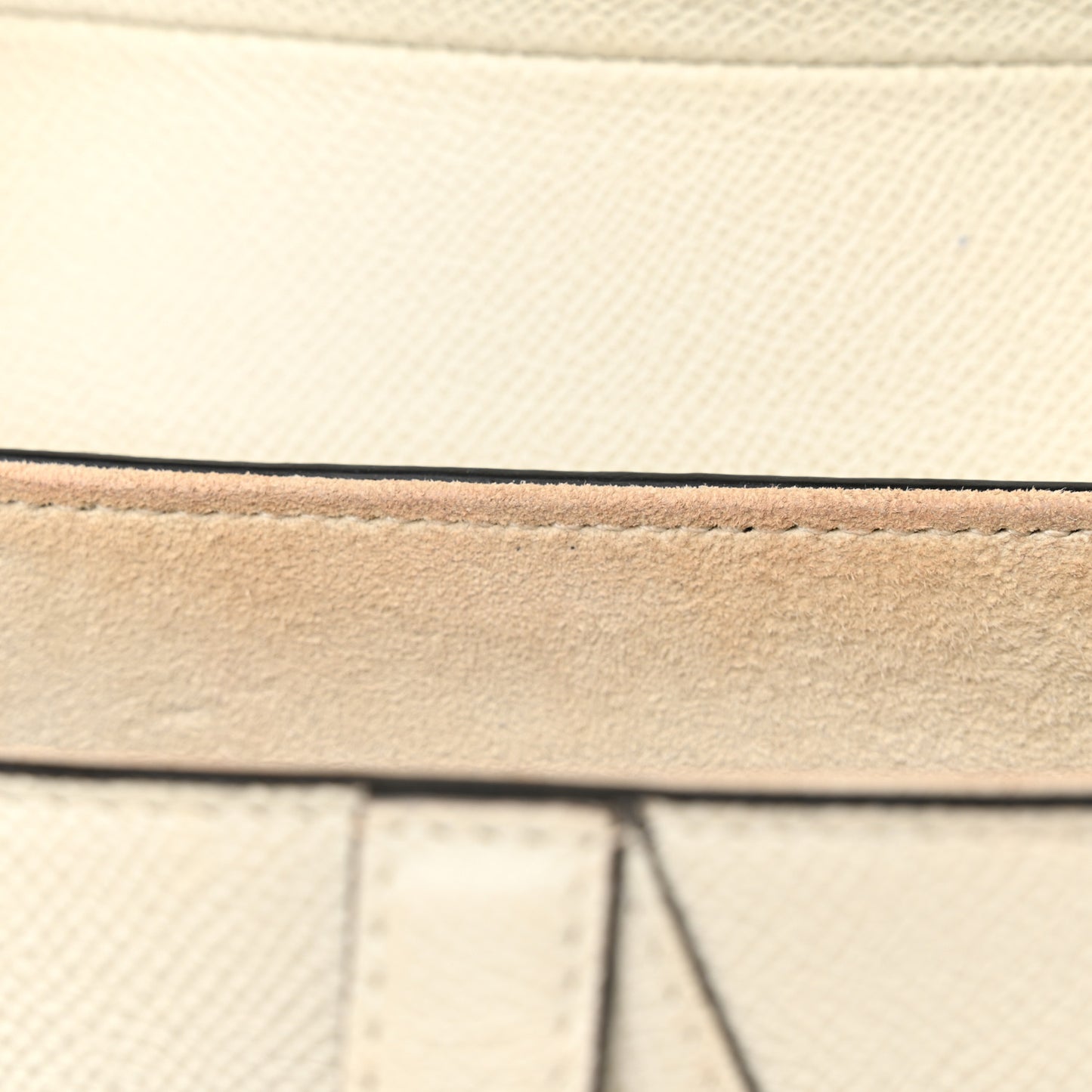 Grained Calfskin Saddle Bag White